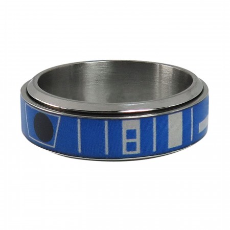 Star Wars R2D2 Stainless Steel Plated Spinner Ring