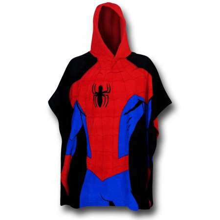 Spiderman Costume Kids Hooded Poncho