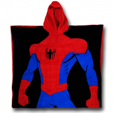 Spiderman Costume Kids Hooded Poncho