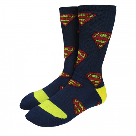 Superman Symbols Athletic Kids Sock 2 Pack