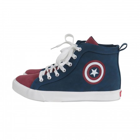 Captain America Shield Logo Men's High Top Sneakers