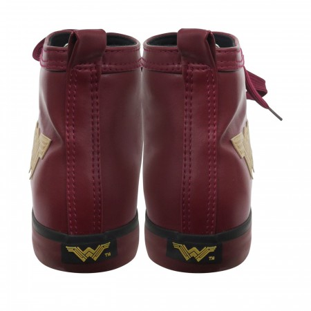 Wonder Woman Logo Red Hightop Sneakers