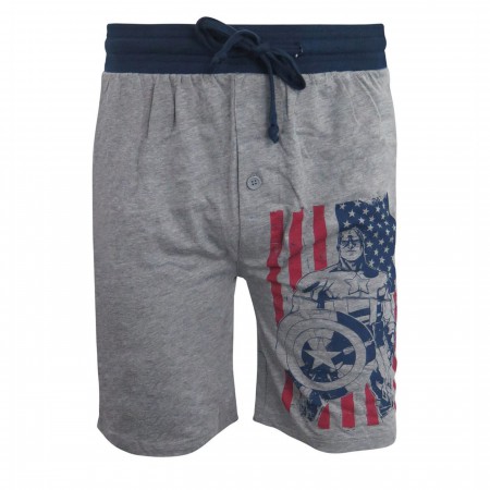Captain America U.S.A. Men's Jersey Pajama Shorts