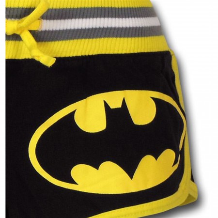 Batman Women's Striped Logo Short Shorts