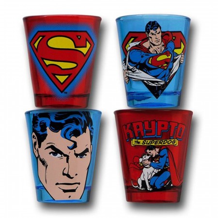 Superman Colored Shot Glass Set