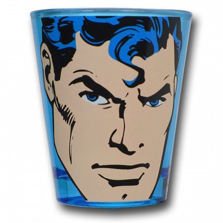 Superman Face Blue Shot Glass