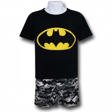 Batman Kids Symbol Camo Shorts Set