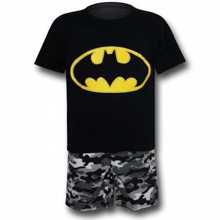 Batman Kids Symbol Camo Shorts Set