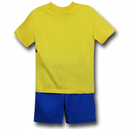 Batman Kids Yellow & Blue Shorts Set