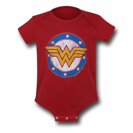 Wonder Woman Symbol & Stars Infant Snapsuit