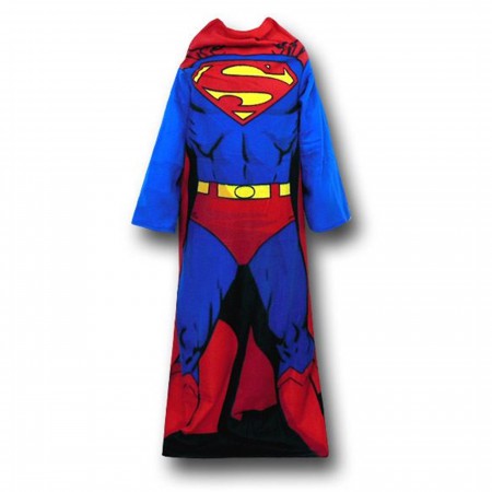 Superman Royal Blue Costume Snuggy Sleeved Blanket