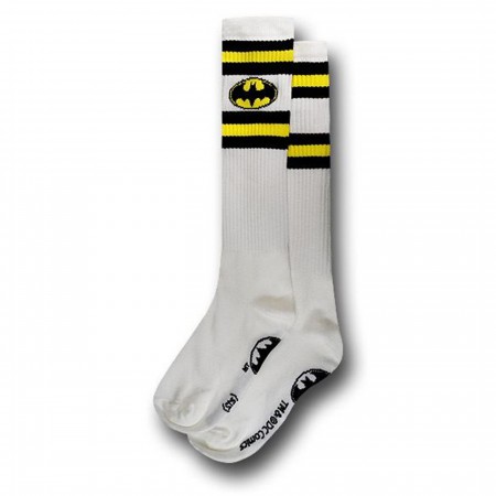 Batman Symbol Athletic Stripes Knee-High Socks