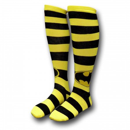 Batman Black/Yellow Striped Women's Knee-High Socks