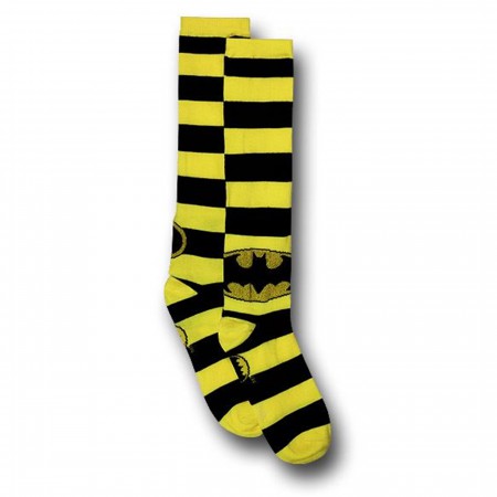Batman Black/Yellow Striped Women's Knee-High Socks
