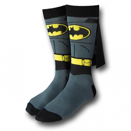 Batman Costume Crew Socks With Capes