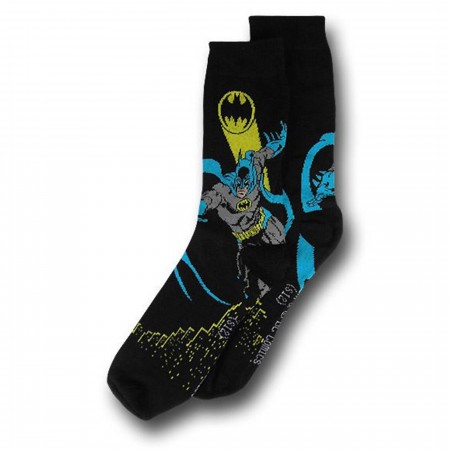 Batman Bat Signal Image and Grey Socks 2-Pack