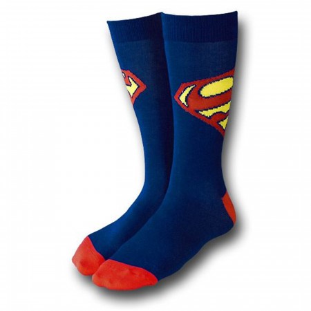 Batman and Superman Symbol Crew Sock 2-Pack