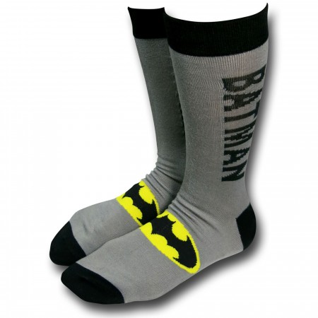Batman Text Crew Socks
