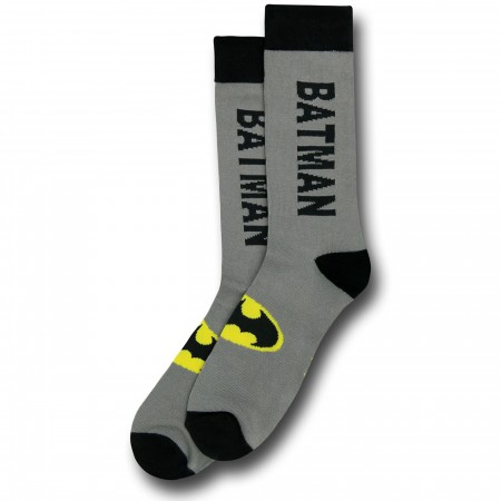 Batman Text Crew Socks
