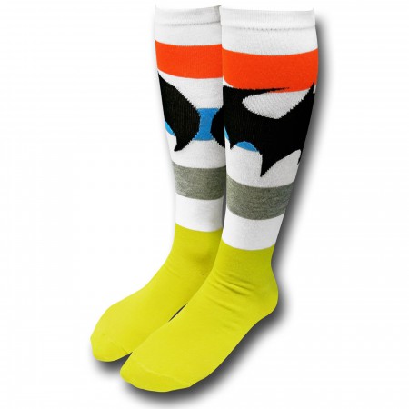 Batman Yellow Foot Striped Knee-High Women's Socks
