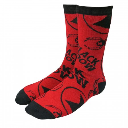 Black Widow Symbols and Logos Crew Socks