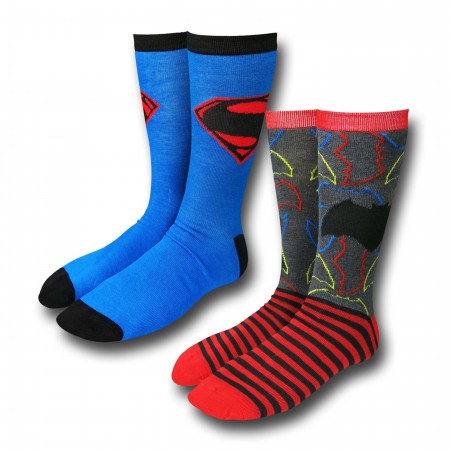 Batman Vs Superman Symbols Sock 2-Pair Pack