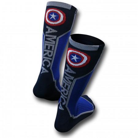 Captain America Text Active Crew Socks
