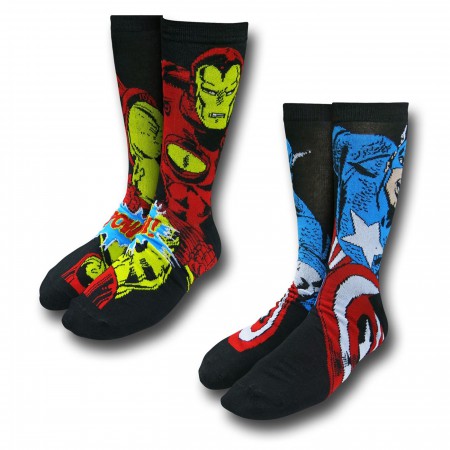 Captain America and Iron Man Sock 2-Pair Pack