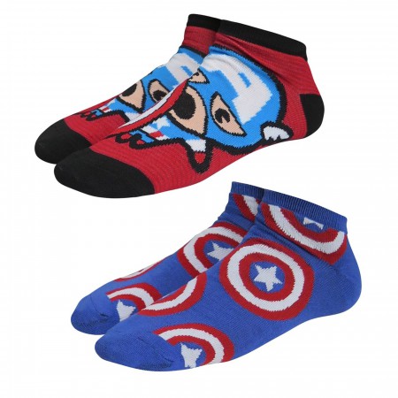 Captain America Kawaii Women's Low-Cut Sock 2 Pack