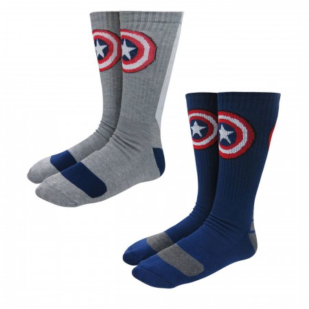 Captain America Vibranium Weave Crew Socks 2-Pack