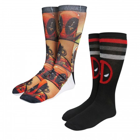Deadpool Action Shots Photoreal Socks 2-Pack