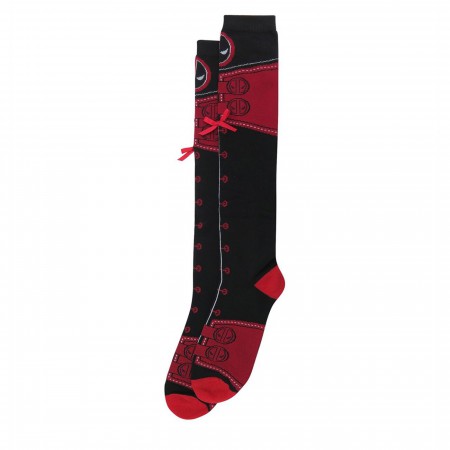 Deadpool Lace Up Knee High Women's Sock