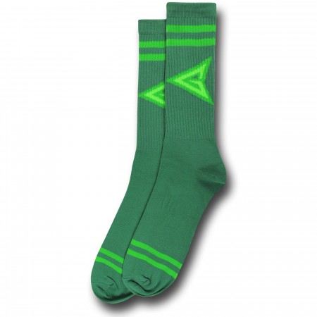 Green Arrow Symbol Crew Socks