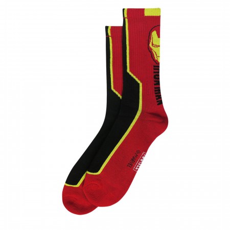 Iron Man Two-Tone Athletic Crew Socks