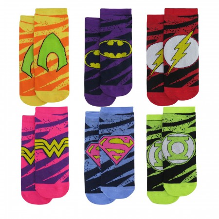 Justice League Abstract Women's Low-Cut Sock 6 Pack