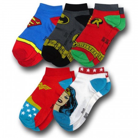 DC Heroes Costume Women's Ankle Socks 5 Pack