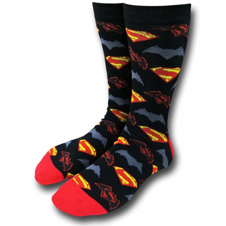 Batman Vs Superman Symbols Crew Socks