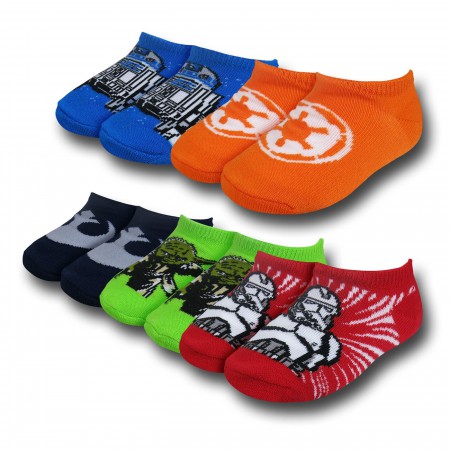Star Wars Characters Bright 5 Pack Toddler Socks