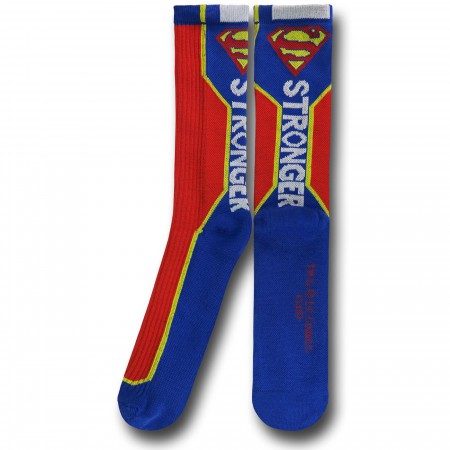 Superman Text Active Crew Socks