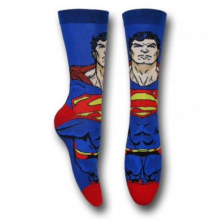 Superman & Batman Image Print Socks