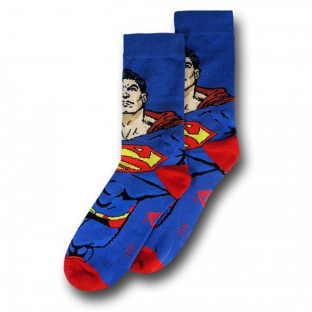 Superman & Batman Image Print Socks