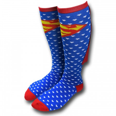 Superman Heart Socks w/ Capes