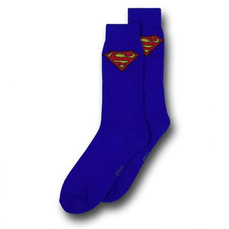Superman Image and Symbol Blue Socks 2-Pack