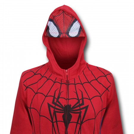 Spiderman Symbol Costume Kids Zipper Hoodie with Mask