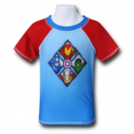 Avengers Heads Kids Rash Guard