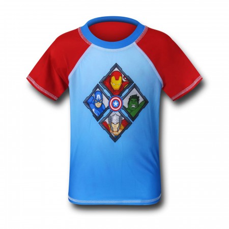 Avengers Heads Kids Rash Guard