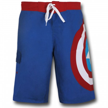 Captain America Blue Board Shorts
