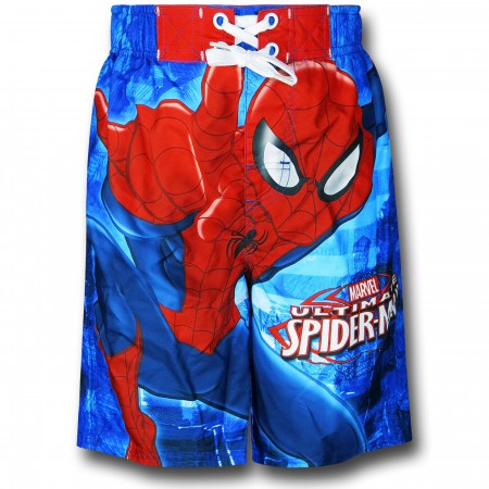 Spiderman Leaping Kid's Board Shorts