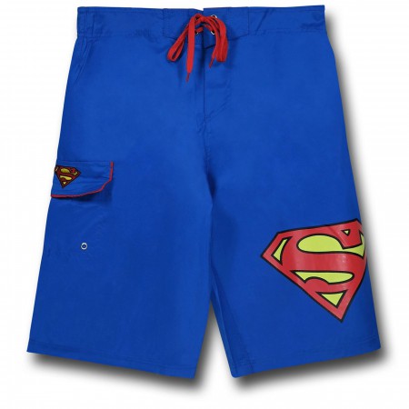 Superman Symbol Royal Blue Board Shorts