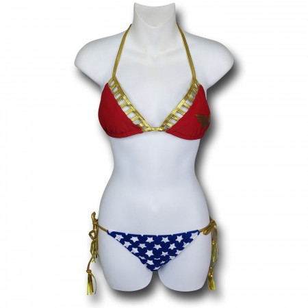 Wonder Woman Lattice Triangle Bikini